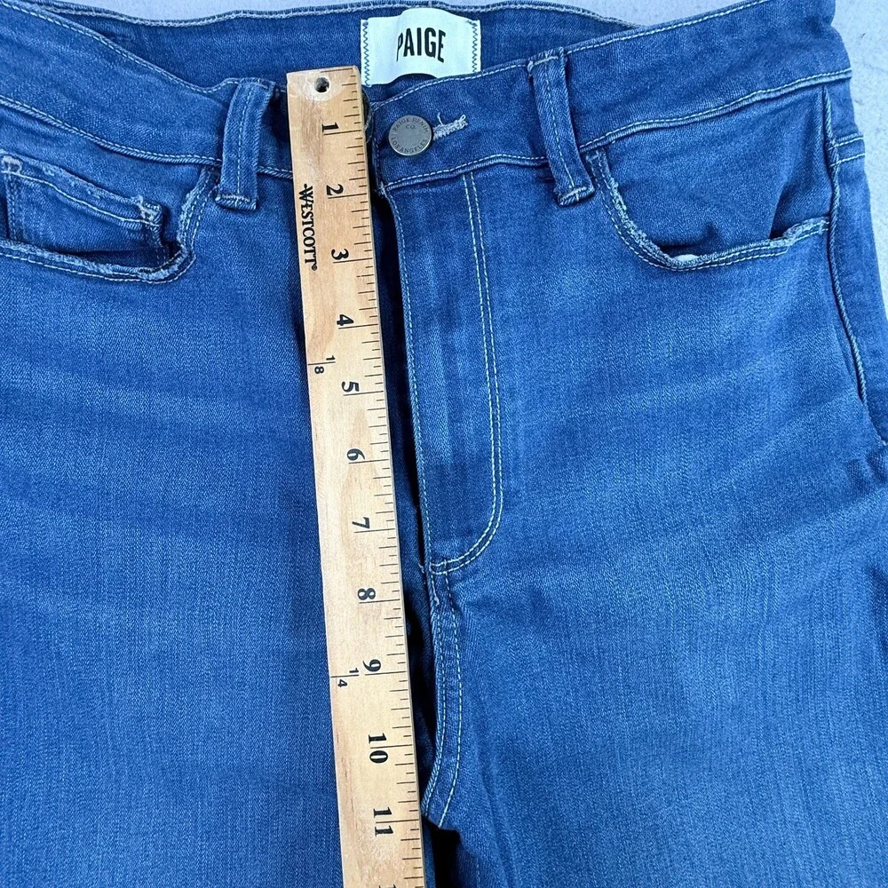 PAIGE Jeans Genesee Crop Womens 29 Blue Wide Leg High Rise Cropped Denim - Picture 4 of 9